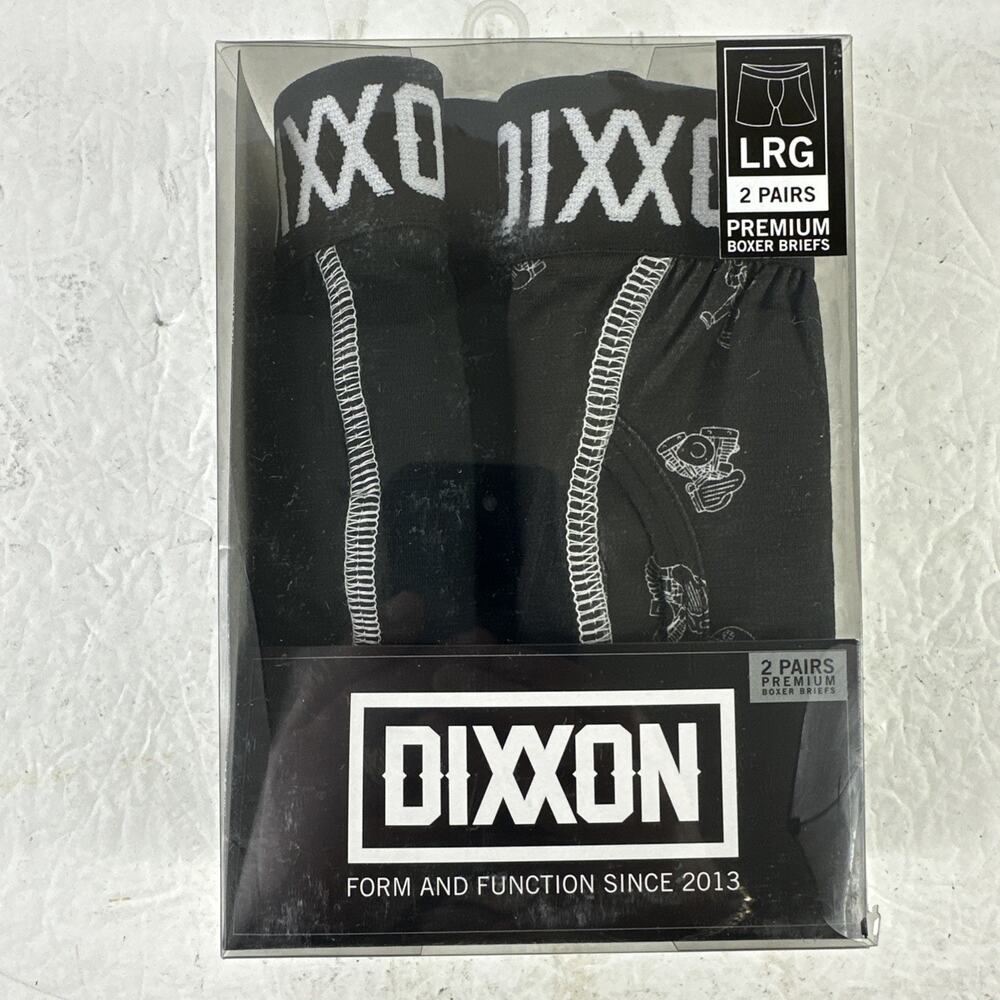 Dixxon Flannel Company Men’s LARGE Premium Boxer Briefs Black Logo 2 Pairs NIB
